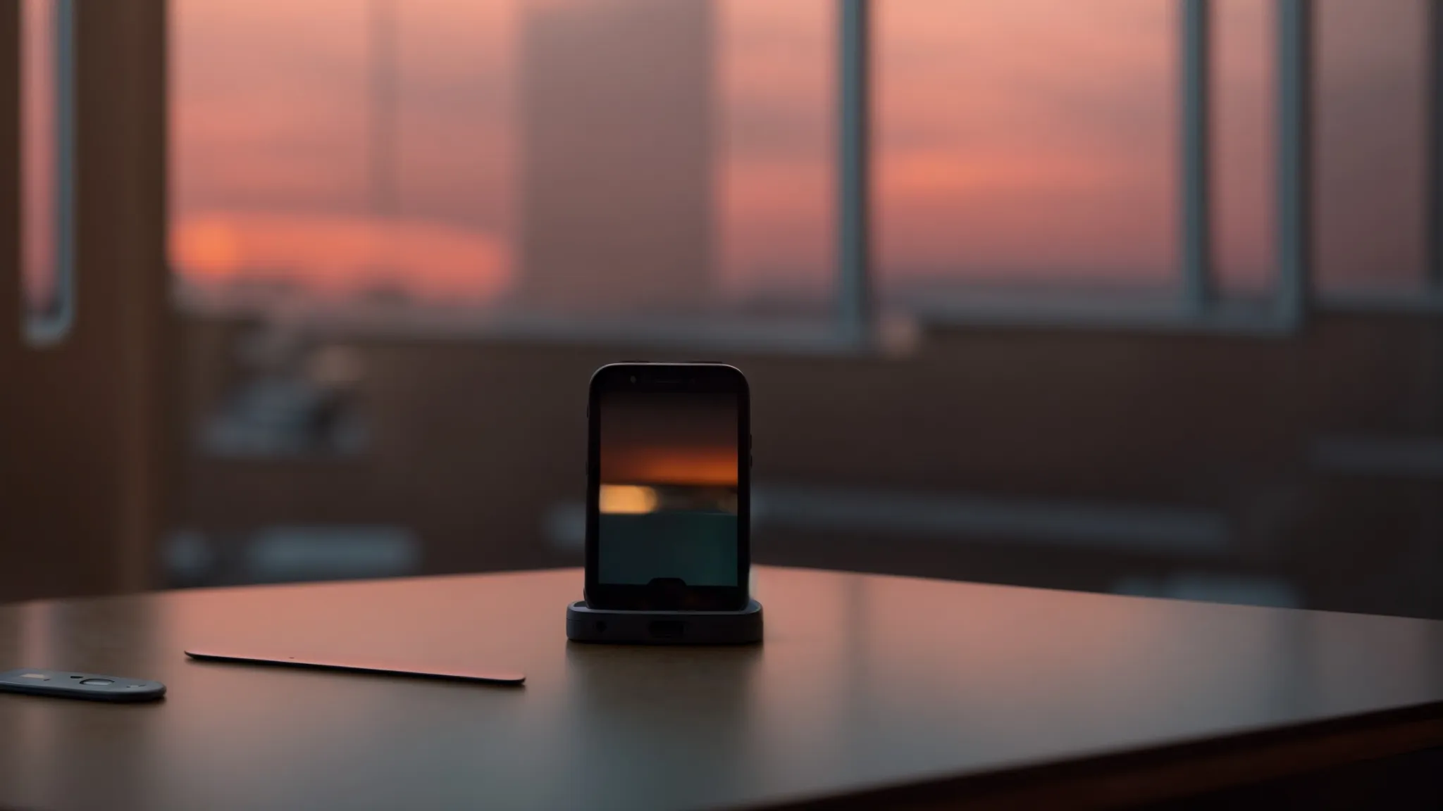 a solitary smartphone lies on a desk, bathed in the eerie glow of an incoming call from an unrecognizable yet seemingly local number.